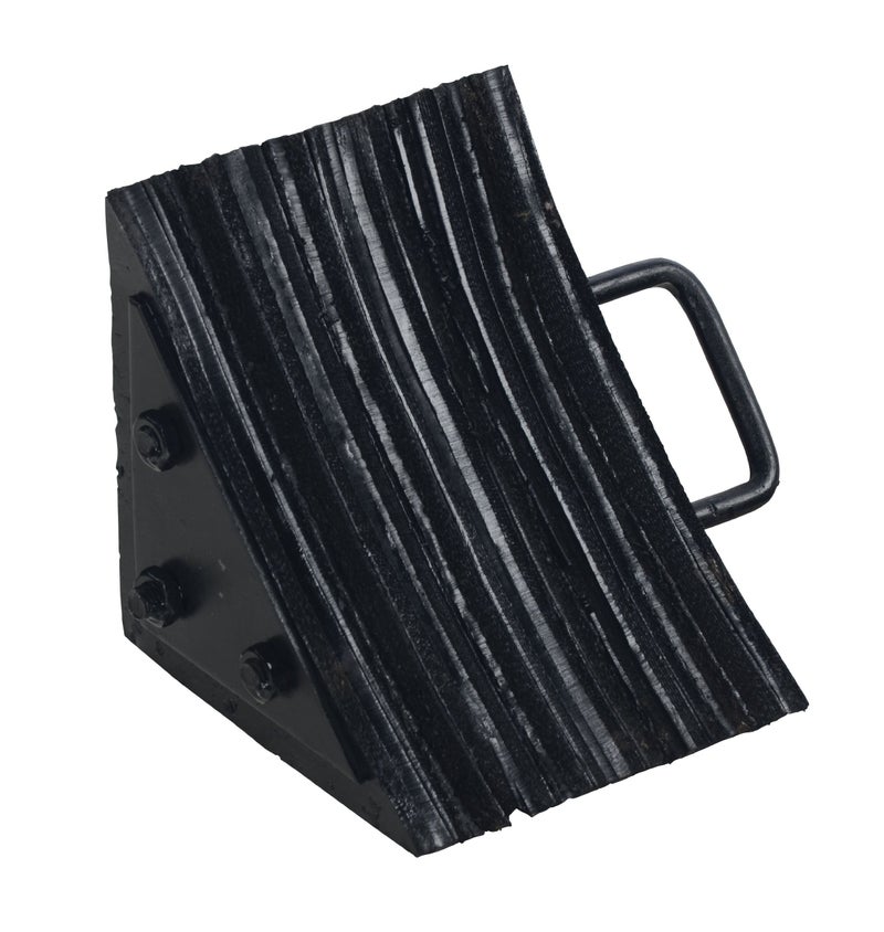 Vestil LWC-15 Laminated Rubber Wheel Chock, Overall W x L x H (in.) 10-5/16 x 8 x 8, black - Image 1